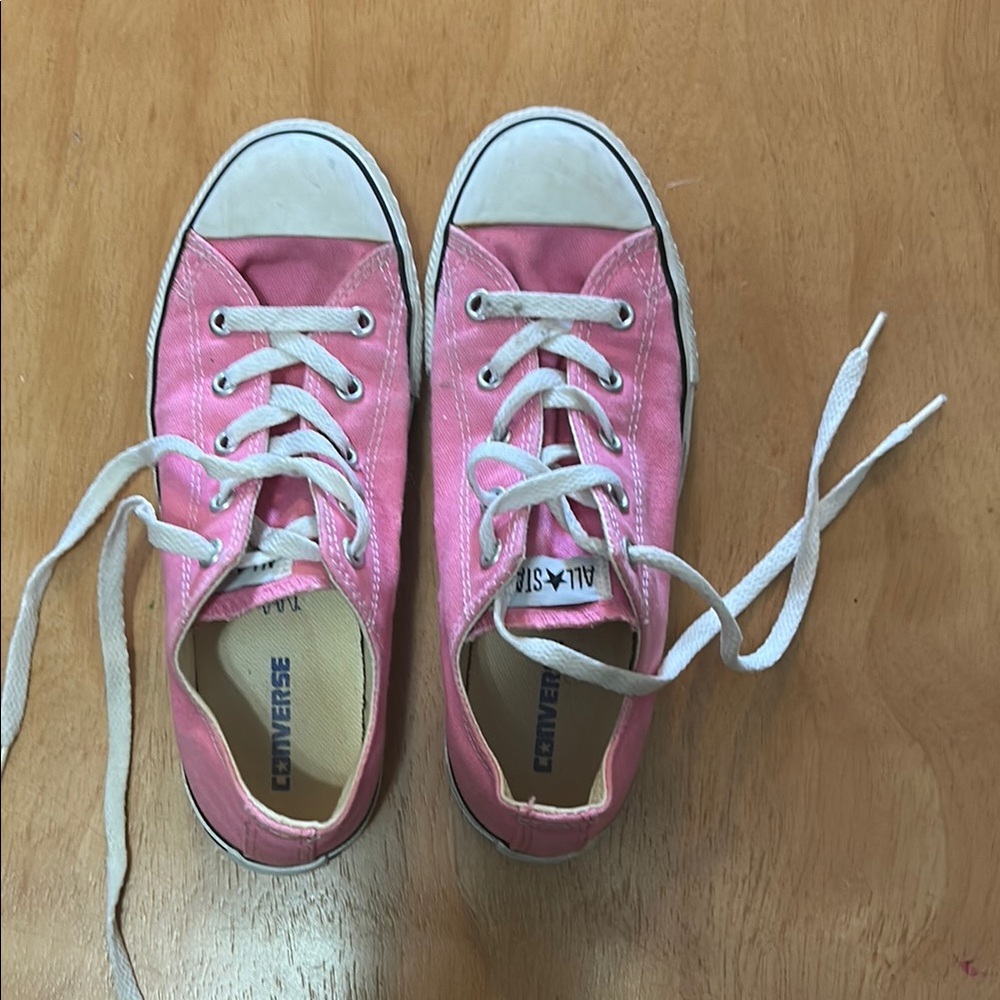 Converse Pink Low-Top All Star Sneakers, Size 3 Youth